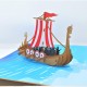 Handmade 3d Popup Card Viking Boat Birthday Wedding Anniversary Fathers Day Graduation Sailing Holiday Leaving Moving Vicky The Viking Valentine's Day