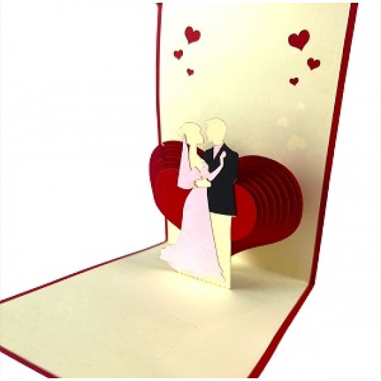 Handmade 3D pop up card bride groom big day wedding card, wedding gift, wedding anniversary party invitation, engagement card, engagement gift, congratulations card, blank card, celebrations card