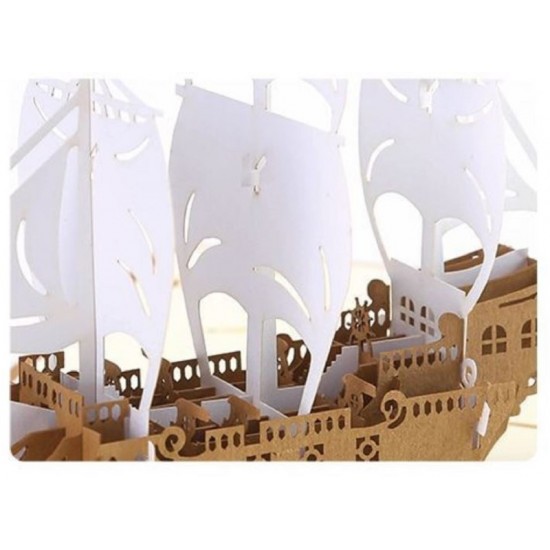 Handmade 3d Pop Up Birthday Card Galleon Boat Ship Father's Day Wedding Anniversary Mother's Day Graduation Leaving Moving Party Invitation