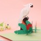 Handmade 3d Pop Up Greeting Card White Parrot Tropical Birthday Valentines Day Wedding Anniversary Father's Day Mother's Day Papercraft Gift