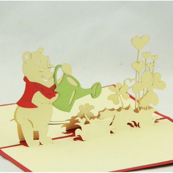 Handmade 3d Pop Up Birthday Card Winnie The Pooh Teddy Bear Kid Child Book Movie My Friends Tigger & Pooh,wedding Anniversary,valentines Day