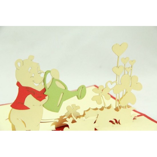 Handmade 3d Pop Up Birthday Card Winnie The Pooh Teddy Bear Kid Child Book Movie My Friends Tigger & Pooh,wedding Anniversary,valentines Day