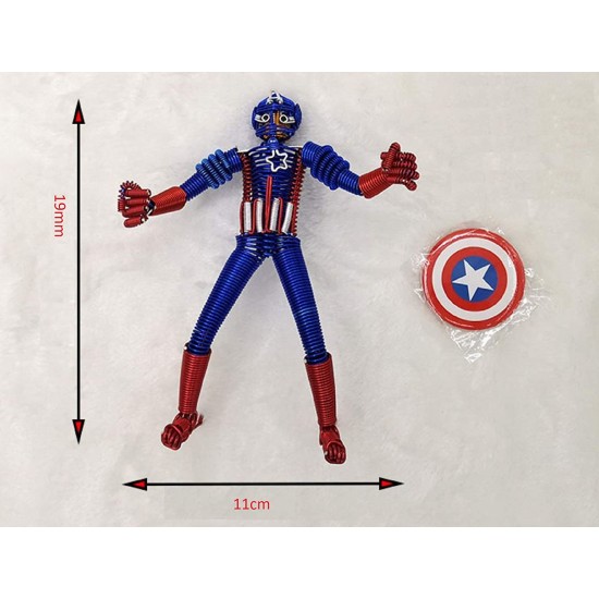 Handmade Aluminum Wire Craft Model Captain America Superhero Cartoon Comic Book Birthday Gift Wedding Anniversary Valentines Day Fathers Day