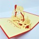 Handmade 3D Pop Up Xmas Card Merry Christmas Mr Mrs Santa Claus Lover Couple Kitchen Kiss Gift Exchange Snowflakes Tree Greetings Decoration Ornament