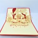 Handmade 3D Pop Up Xmas Card Merry Christmas Mr Mrs Santa Claus Lover Couple Kitchen Kiss Gift Exchange Snowflakes Tree Greetings Decoration Ornament