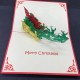 Handmade 3D Pop Up Christmas Xmas Card Reindeer Santa Claus Sledge Gift Delivery, Seasonal Greeting, Xmas Gift, Ornaments, Decorations.