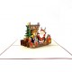 Handmade 3d Pop Up Card Happy Christmas Santa Claus Reindeer Fireplace Tree Gift Jingle Bells Candle Holly Star Socks Sofa Vintage Greetings Home Decorations