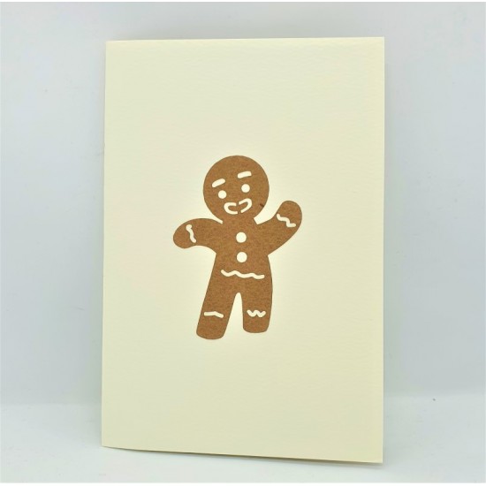 Handmade 3d Pop Up Card Gingerbread Man Christmas Halloween Easter Kid Birthday Valentine's Day Wedding Anniversary Baby Birth Shower Celebrations Greetings Party