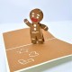 Handmade 3d Pop Up Card Gingerbread Man Christmas Halloween Easter Kid Birthday Valentine's Day Wedding Anniversary Baby Birth Shower Celebrations Greetings Party