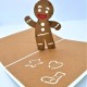 Handmade 3d Pop Up Card Gingerbread Man Christmas Halloween Easter Kid Birthday Valentine's Day Wedding Anniversary Baby Birth Shower Celebrations Greetings Party