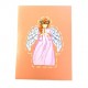 Handmade 3D Pop Up Xmas Card Pink Angel Merry Christmas Vintage Christmas Card ,gift ,seasonal Greetings