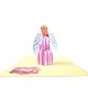 Handmade 3D Pop Up Xmas Card Pink Angel Merry Christmas Vintage Christmas Card ,gift ,seasonal Greetings