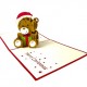 Handmade 3D Pop Up Xmas Card Merry Christmas Teddy Bear Hat Greetings Celebrations Xmas Gift Xmas Decorations