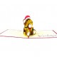 Handmade 3D Pop Up Xmas Card Merry Christmas Teddy Bear Hat Greetings Celebrations Xmas Gift Xmas Decorations