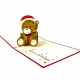 Handmade 3D Pop Up Xmas Card Merry Christmas Teddy Bear Hat Greetings Celebrations Xmas Gift Xmas Decorations