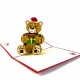 Handmade 3D Pop Up Christmas Card Merry Xmas Teddy Bear Gift Seasonal Greetings Celebrations Card