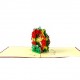 Handmade 3d Pop Up Xmas Card Happy Christmas Green Red Wreath Vintage Origami Greetings Xmas Gift Ornament Decorations