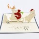 Handmade 3D Pop Up Card Merry Christmas Santa Claus Sledge Reindeer Gift Delivery Journey Silent Night Eve Greeting Love Friendship Kirigami