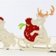 Handmade 3D Pop Up Card Merry Christmas Santa Claus Sledge Reindeer Gift Delivery Journey Silent Night Eve Greeting Love Friendship Kirigami