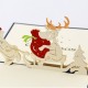 Handmade 3D Pop Up Card Merry Christmas Santa Claus Sledge Reindeer Gift Delivery Journey Silent Night Eve Greeting Love Friendship Kirigami