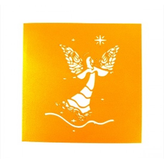 Handmade 3d Pop Up Greeting Card Christmas Xmas Angel With Wings Blessing Papercraft Gift For Friend And Family