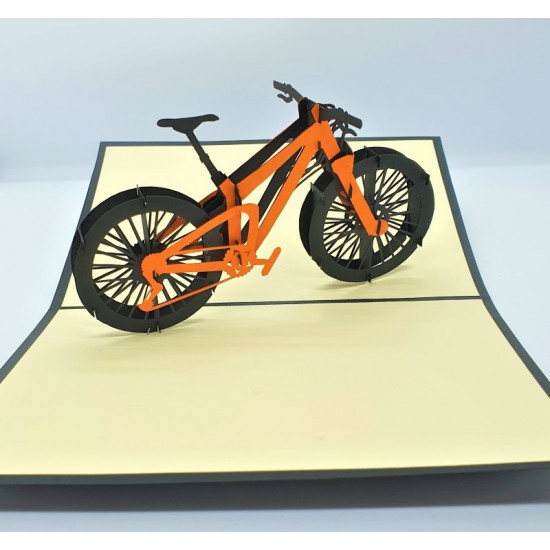 Handmade 3d Popup Card Bicycle Cyclist Birthday Wedding Anniversary Father's Day Mother's Day Valentine's Day Outdoor Cycling Party Greeting