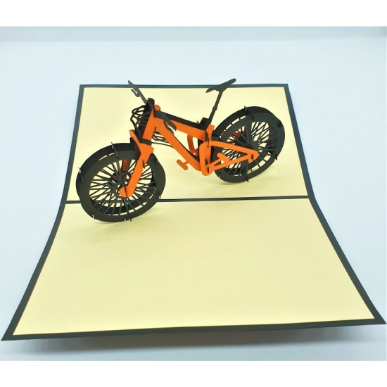 Handmade 3d Popup Card Bicycle Cyclist Birthday Wedding Anniversary Father's Day Mother's Day Valentine's Day Outdoor Cycling Party Greeting