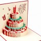 Handmade 3D Pop Up Card Happy Birthday Cake Gift Candle Fireworks Birthday Party Invitation