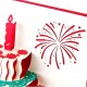 Handmade 3D Pop Up Card Happy Birthday Cake Gift Candle Fireworks Birthday Party Invitation