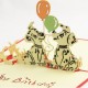 Handmade 3d Pop Up Birthday Card Dalmatians Dog Animal Pet Partner Friend Papercraft Laser Cut Origami Kirigami Country Vintage Balloon Gift