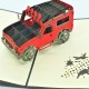 Handmade 3D Pop Up Card Land Rover Red Black Birthday Wedding Anniversary Father's Day Valentine's Day Graduation Holiday Camp Outdoor Party