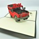 Handmade 3D Pop Up Card Land Rover Red Black Birthday Wedding Anniversary Father's Day Valentine's Day Graduation Holiday Camp Outdoor Party