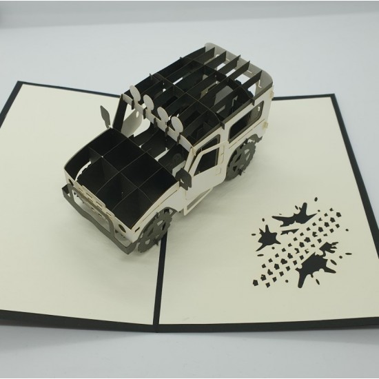 Handmade 3d Pop Up Card Land Rover Birthday,mothers Day,father's Day,wedding Anniversary,graduation,valentines Day,new Car,pass Driving Test