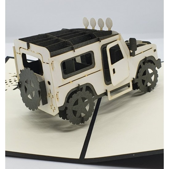 Handmade 3d Pop Up Card Land Rover Birthday,mothers Day,father's Day,wedding Anniversary,graduation,valentines Day,new Car,pass Driving Test