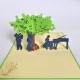 Handmade 3D Pop Up Card Musician Tree Pianist Violinist Saxophonist Band Concert Birthday Greetings Wedding Anniversary Father's Day Mother's Day Valentine's Day