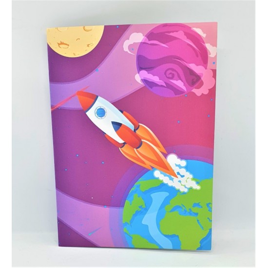 Handmade 3D Pop Up Card Rocket Space Birthday Valentine's Day Wedding Anniversary Father's Day Pilot Pass Exam Kid Child Celebrations Graduation New Job Greetings