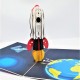 Handmade 3D Pop Up Card Rocket Space Birthday Valentine's Day Wedding Anniversary Father's Day Pilot Pass Exam Kid Child Celebrations Graduation New Job Greetings