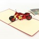 Handmade 3D Pop Up Card Red Motorbike Birthday Valentines Day Father's Day Vacation Leaving Retirement Wedding Anniversary Blank Card