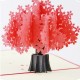 Handmade 3d Pop Up Popup Card Red Sakura Cherry Blossom Tree Birthday Valentines Mother's Day Easter Engagement Wedding Anniversary Card Party Invitation Garden Show Him Her Friend Family Colleague