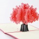 Handmade 3d Pop Up Popup Card Red Sakura Cherry Blossom Tree Birthday Valentines Mother's Day Easter Engagement Wedding Anniversary Card Party Invitation Garden Show Him Her Friend Family Colleague