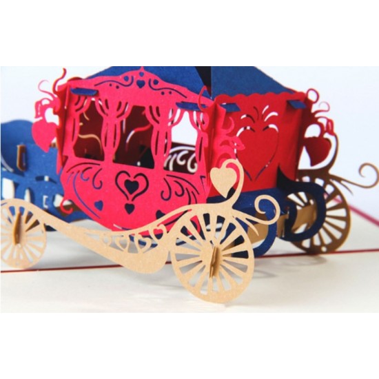 Handmade 3D Pop Up Card Horse Carriage Birthday Card Valentines Card Wedding Card big day Congratulations Card Blank Card