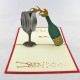 Handmade 3d Pop Up Card Champagne Wine Glass Birthday Father's Day Wedding Gift Anniversary Graduation Valentines Day Christmas Thanksgiving Engagement Present To Him Her Friend Family.